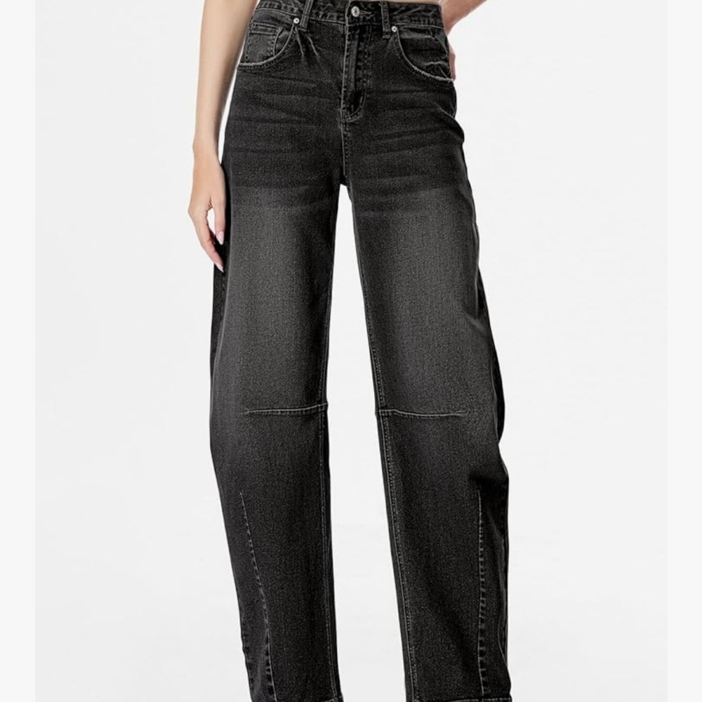 Barrel Legged Black Women's Jeans